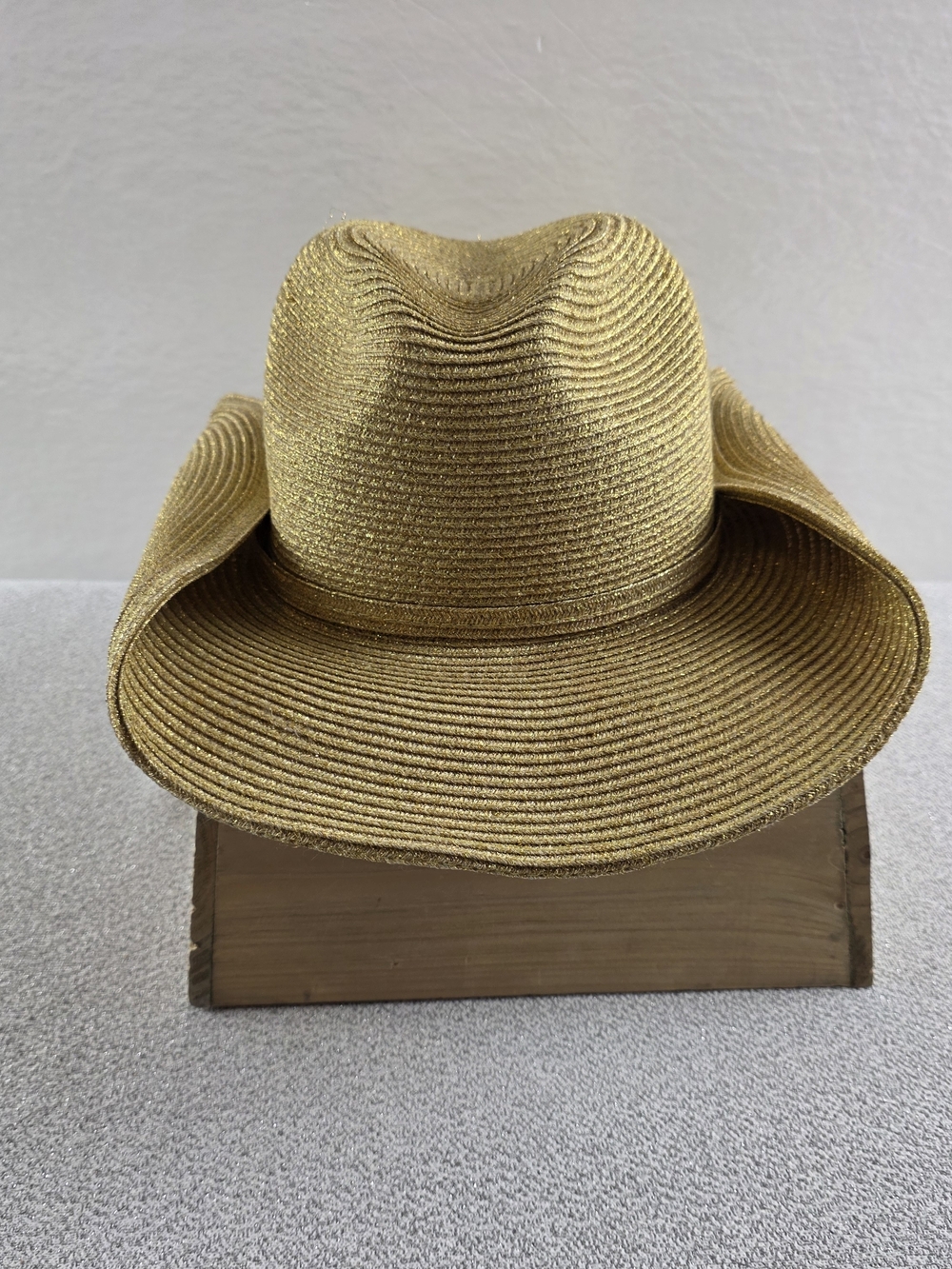 Cappelli Gold Straw Rolled Brim Western Cowboy Hat XL/23 Inch Band